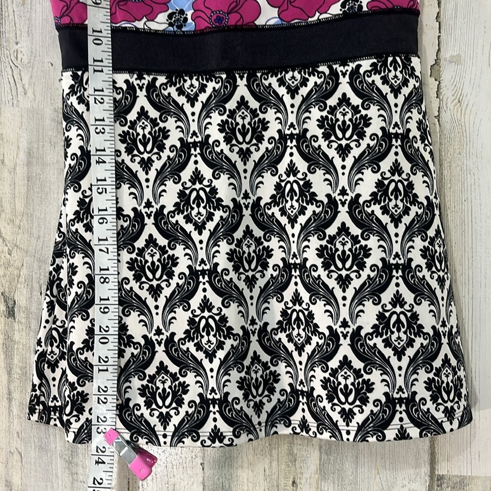 Soybu Womens Tank Top Size Small Floral Damask Print Black White Yoga Workout - Picture 8 of 10